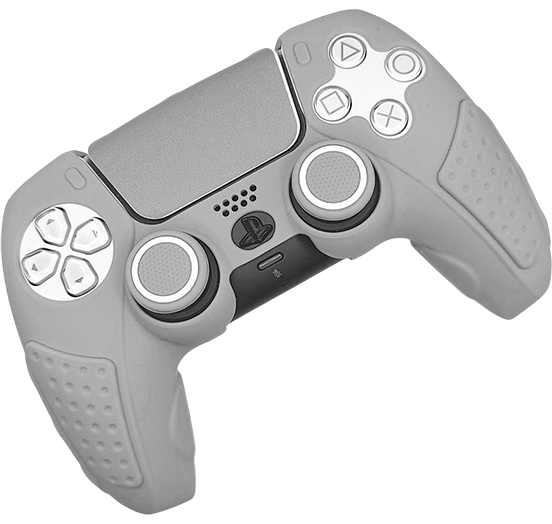 PS5 ohjain gigantti – uusi harmaa PlayStation 5 -peliohjain, ergonominen ja moderni muotoilu.