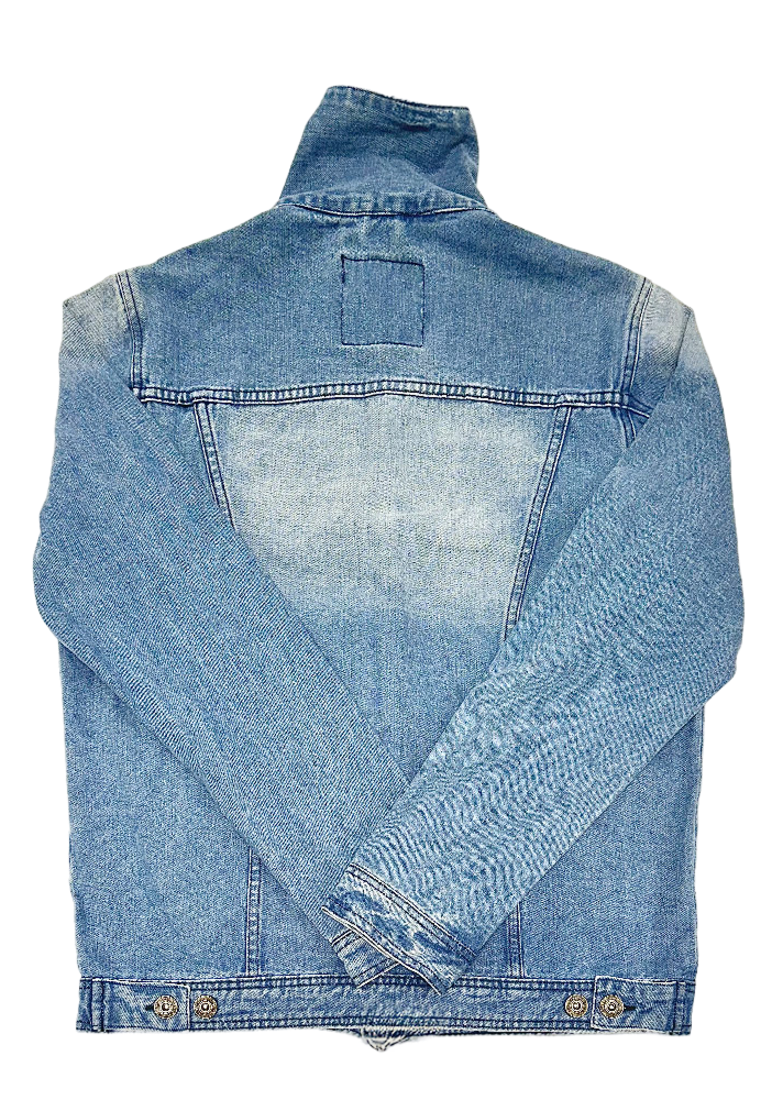 Petrol Denim-takki takaa, vaaleansininen farkkutakki katumuotiin.
