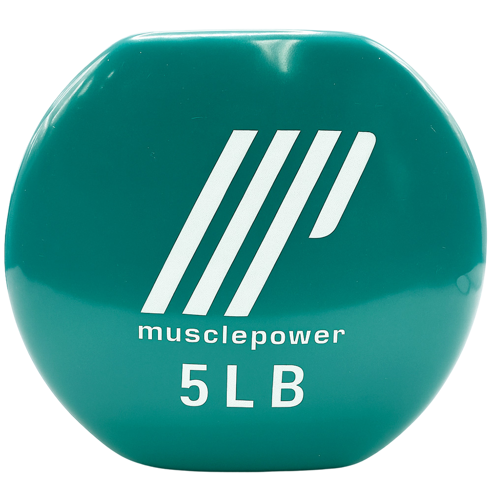 Zelena Muscle Power bučica od 5 lb za vježbanje, idealna sportska oprema za kućni trening.