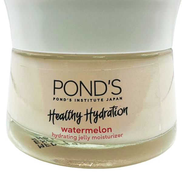 Pond's Fuktighetsgivende Gel med Vannmelon for hudpleie, glasskrukke med gelé-fuktighetskrem.