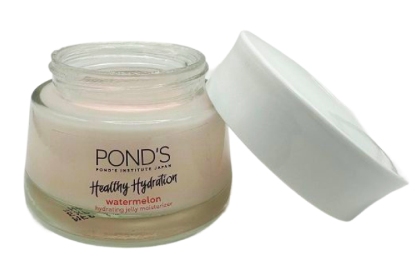 Pond's Fuktighetsgivende Gel med Vannmelon, ideell for hudpleie og daglig fuktighet.