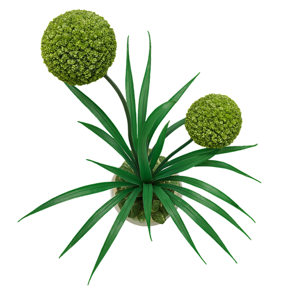 Arrangement topiaire artificiel moderne, idéal pour la décoration événementielle élégante et tendance.