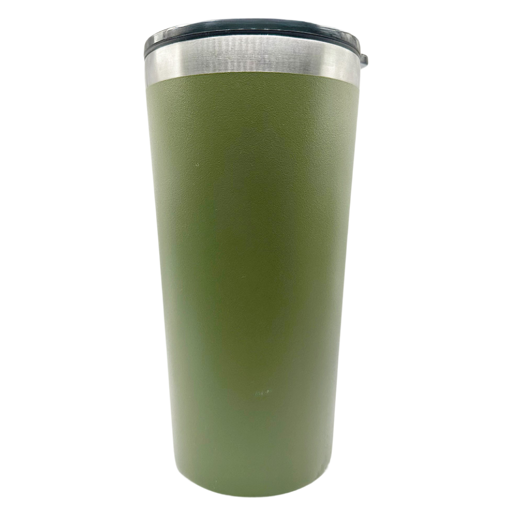 Zelena Aquaflask termosica s poklopcem, idealna za tople i hladne napitke.