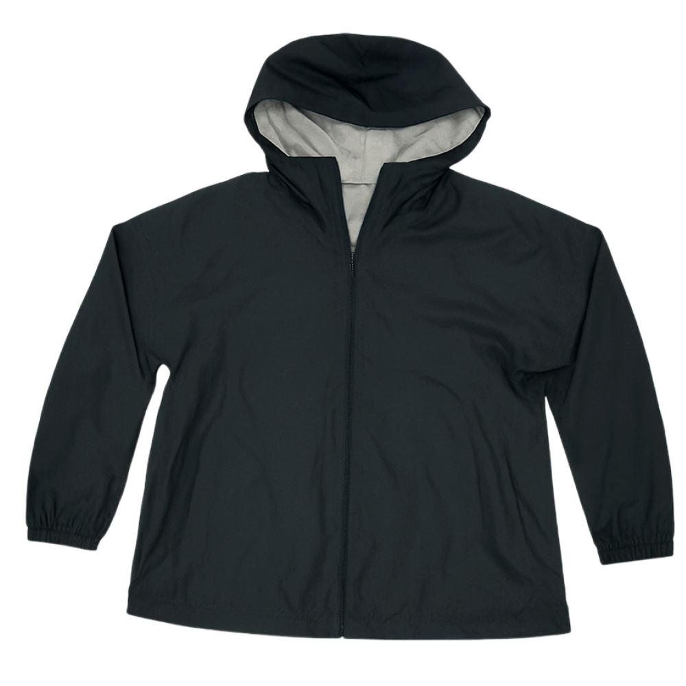 Crna Uniqlo reverzibilna parka s kapuljačom, idealna za svakodnevno nošenje.