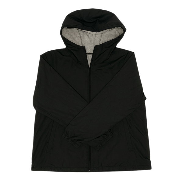 Uniqlo reverzibilna parka crne boje s kapuljačom, idealna za svakodnevno nošenje.