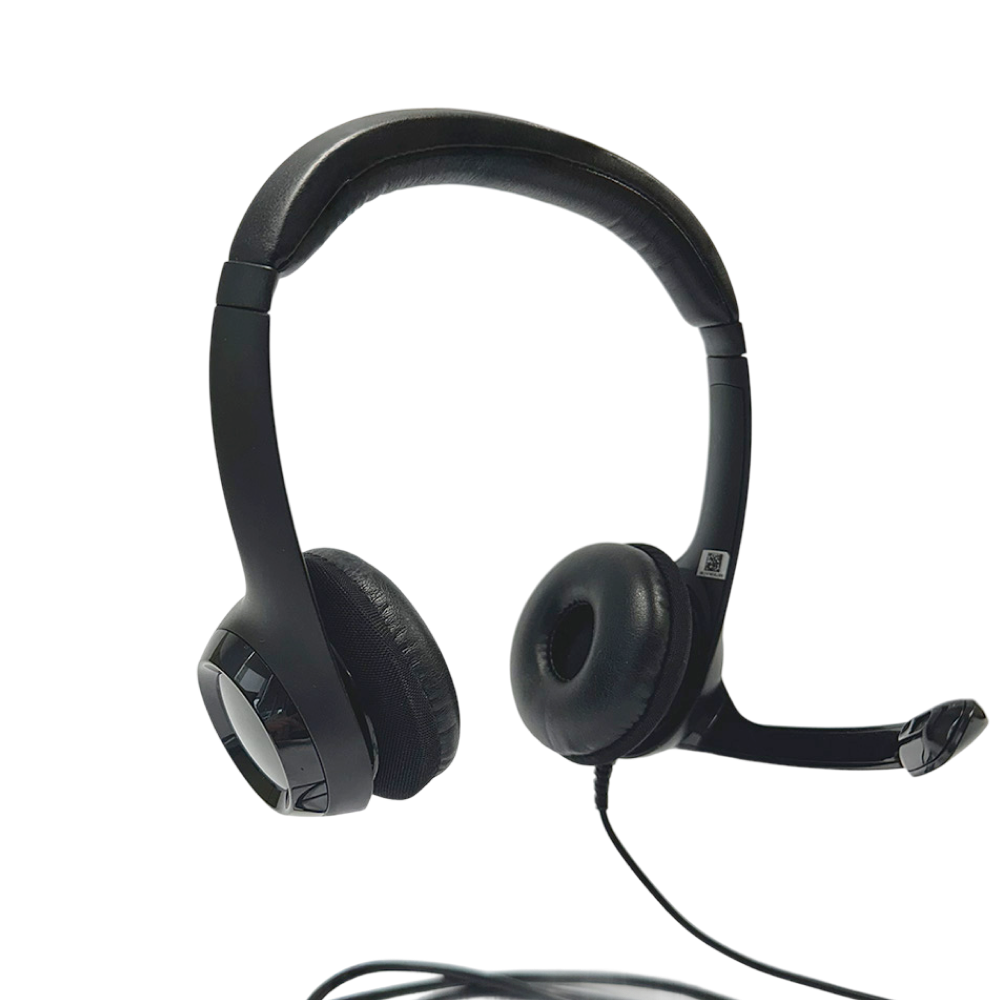 Logitech H390 langallinen usb headset musta, mikrofonilla ja mukavilla pehmusteilla.