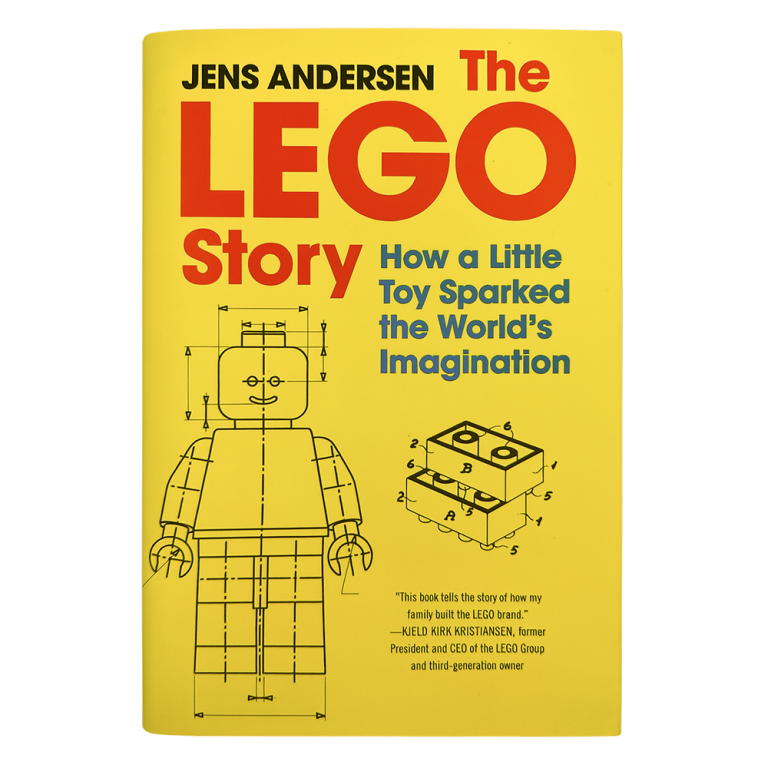 Keltakantinen tietokirja "The LEGO Story" kertoo LEGO-lelun historiasta ja kehityksestä.