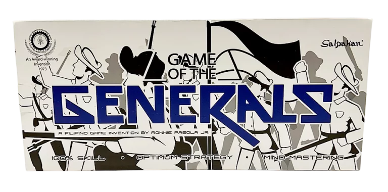 Spielebox „Game of the Generals“ mit illustrierten Soldaten und großem Spieletitel auf der Vorderseite.