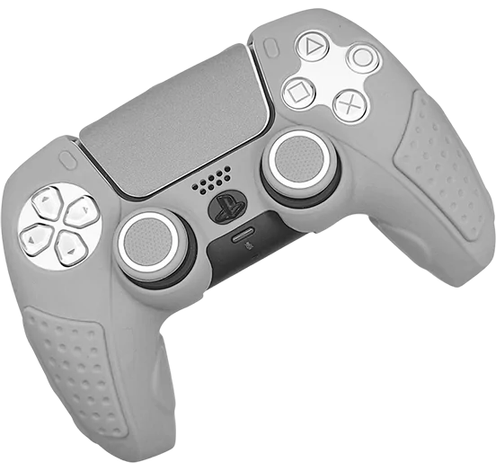 PlayStation 5 Kontroler w kolorze szarym, widok z góry na stronie produktu.