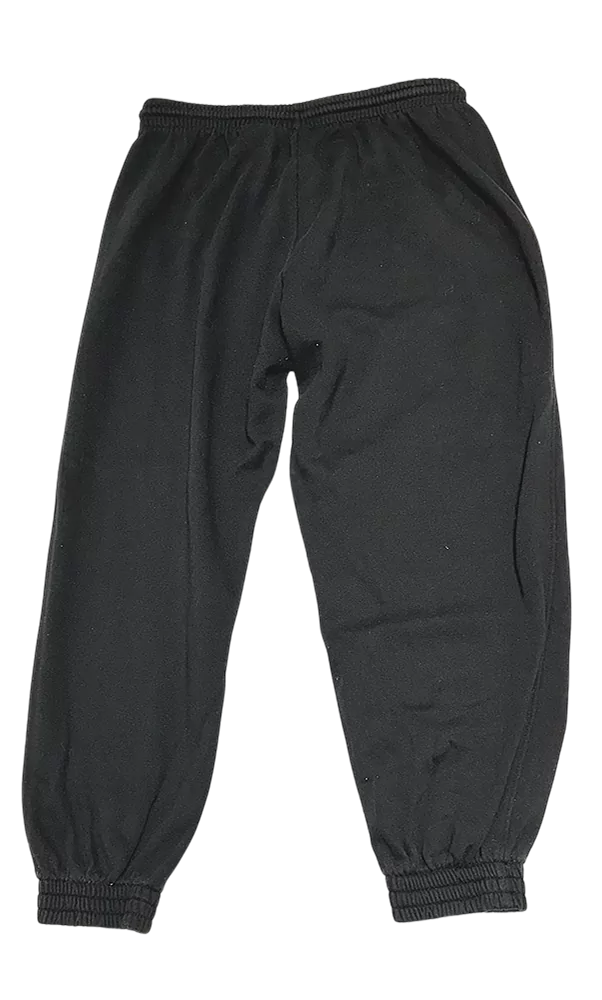 Fekete H&M női basic melegítőnadrág, gumis derék- és bokarész, termékfotó.