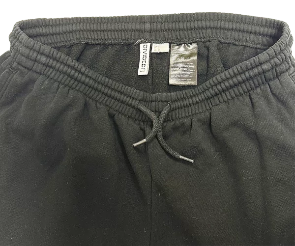 Fekete H&M női basic melegítőnadrág gumis derékrésszel és húzózsinórral.