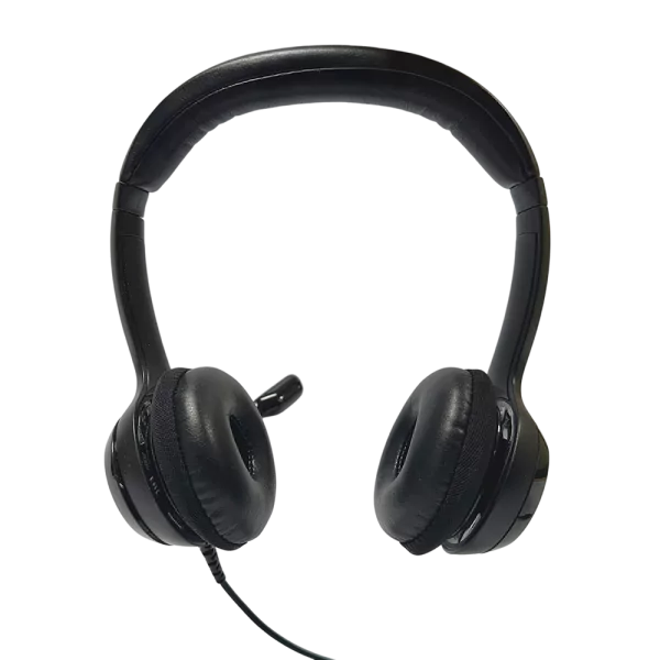 Logitech H390 langallinen kuulokemikrofoni, musta malli tuotesivulla.