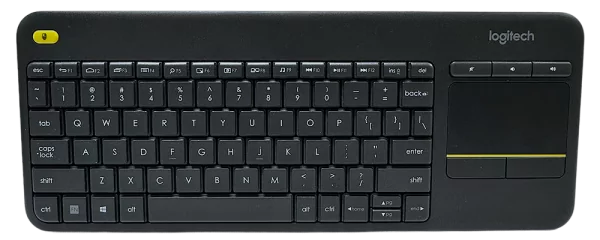 Logitech K400 Klawiatura Bezprzewodowa z touchpadem, widok z góry.