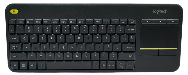 Logitech K400 langaton näppäimistö, jossa integroitu kosketuslevy, musta.