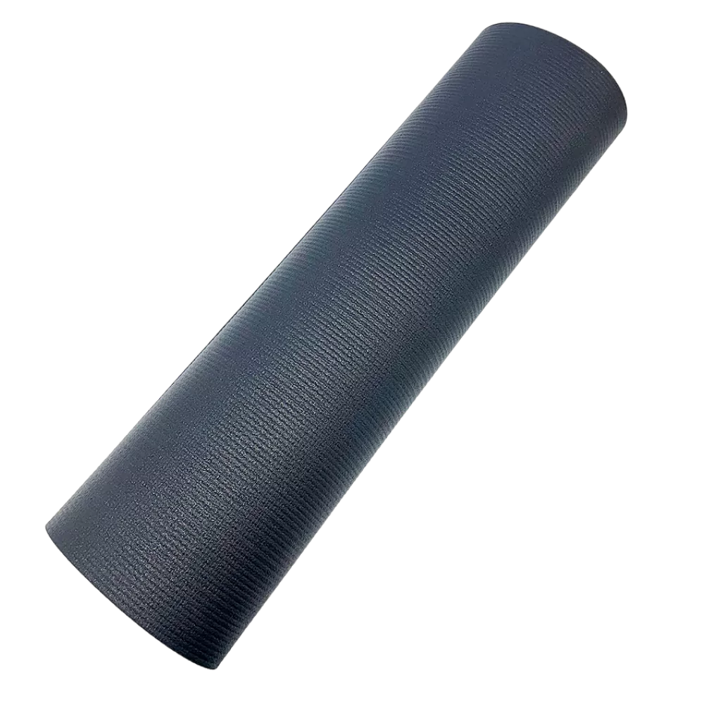 Tapis de yoga Manduka PROlite gris foncé, roulé, surface texturée antidérapante